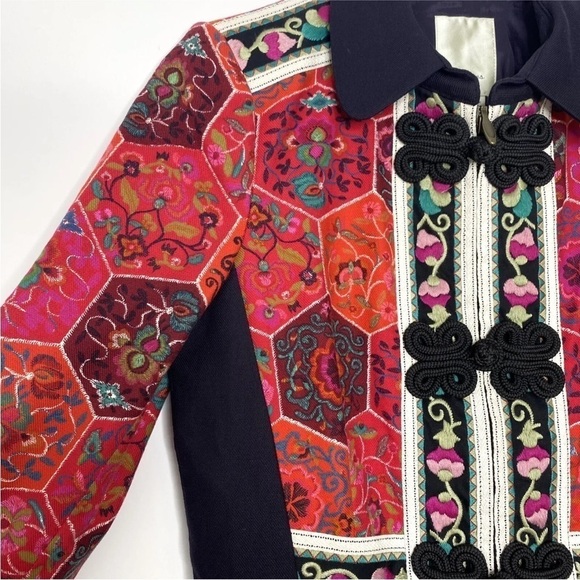 Anthropology Elevenses Satsuma Embroidered Coat Rare - Picture 7 of 15